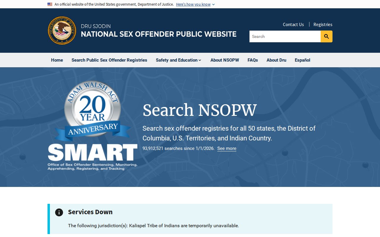 Archer County sex offender check using the national NSOPW search interface